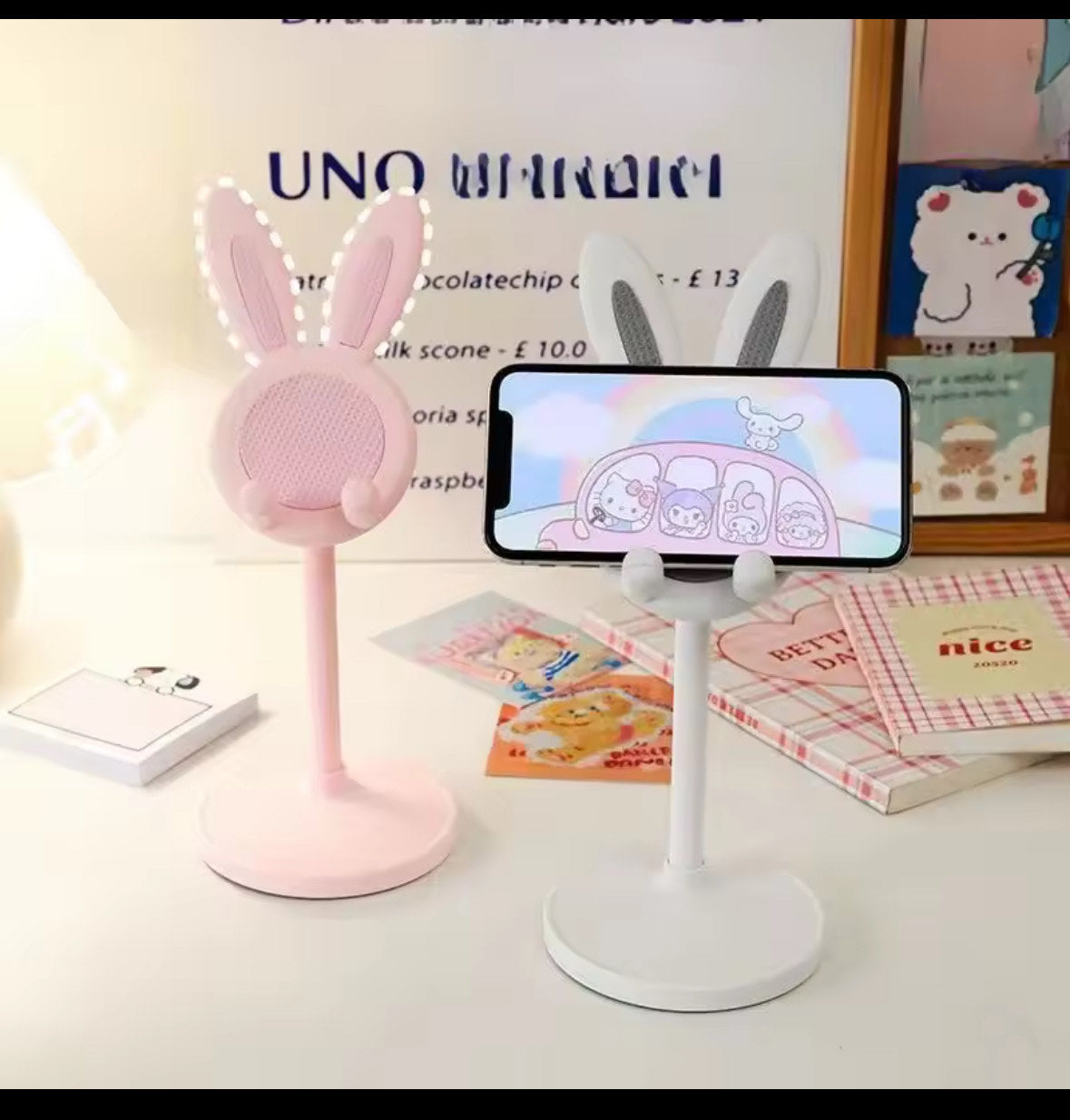 "🐰 Kawaii Bunny Phone Stand – Adjustable & Adorable🌸"